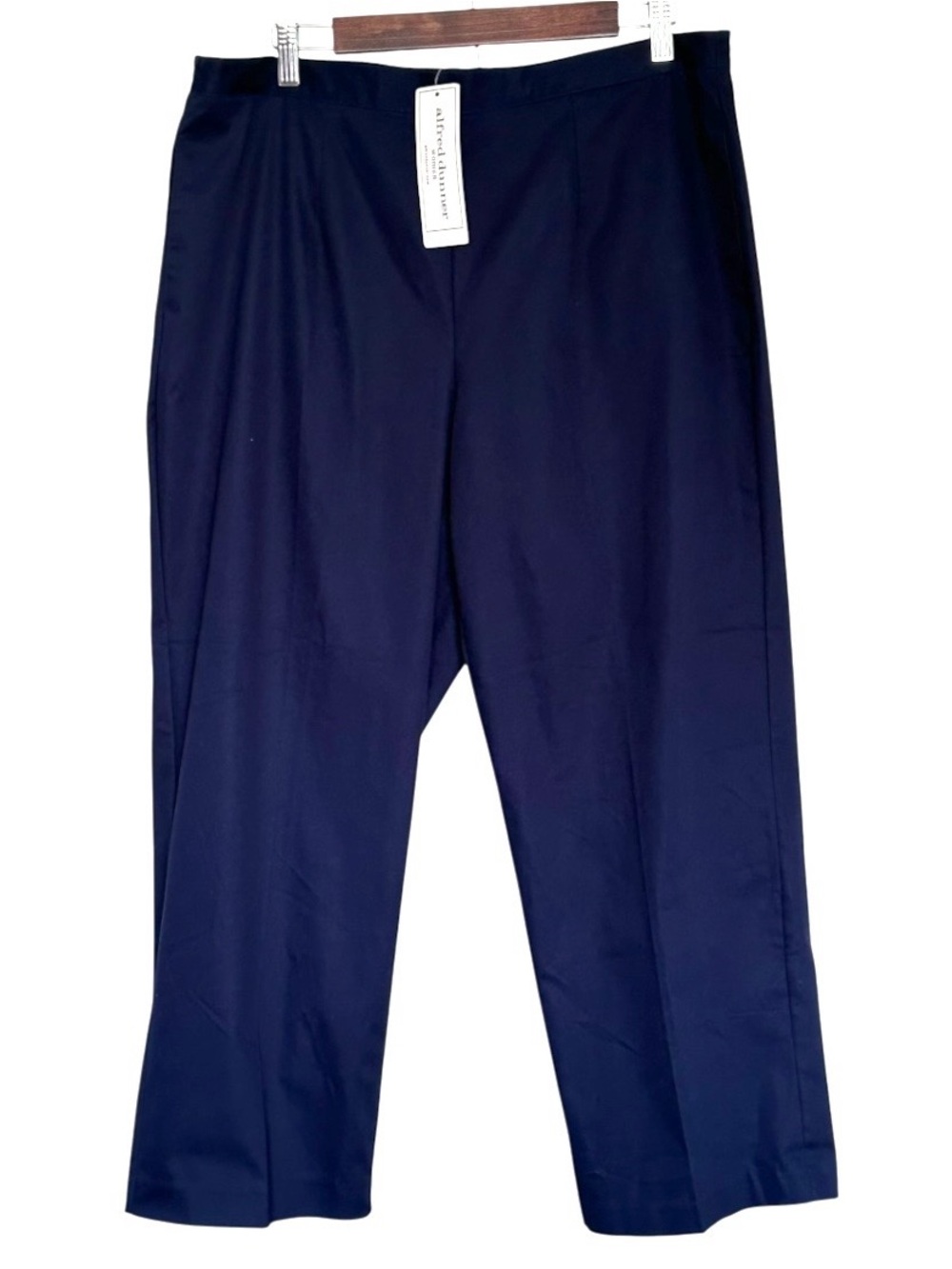 NWT Alfred Dunner Plus Pants Women’s Size 16W Blue Pockets Elastic High Waist